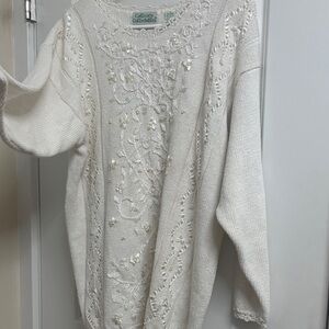 Vintage Women's Cream Sweater